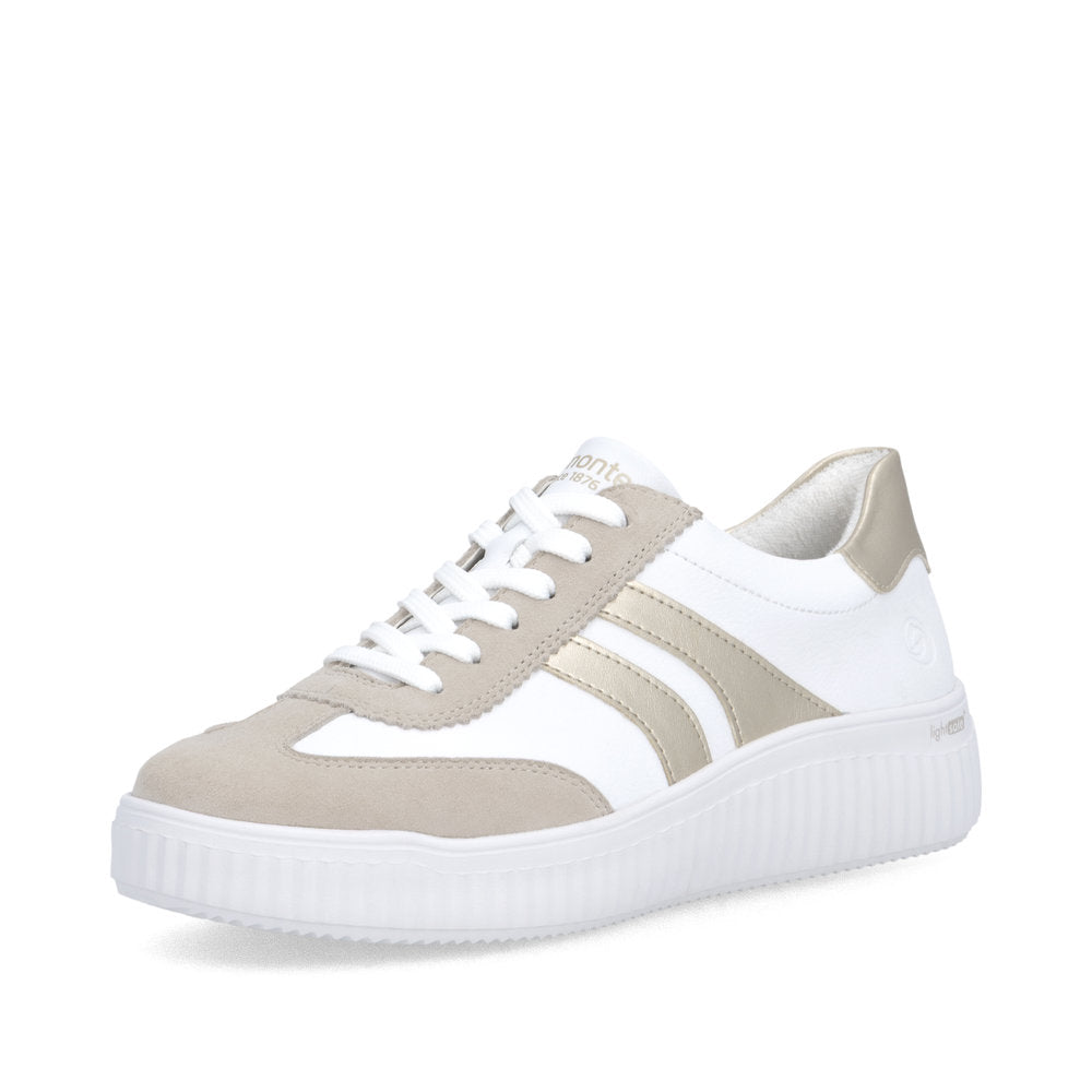 Remonte D3e00 Ladies Shoes-White/Gold