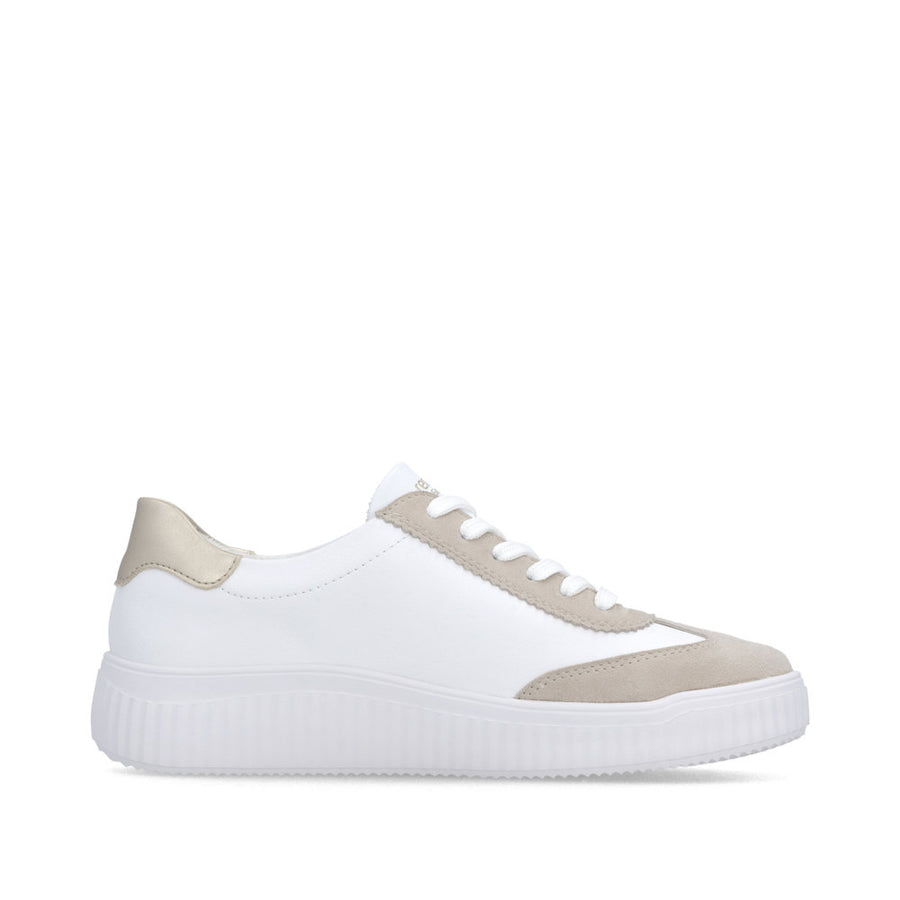 Remonte D3e00 Ladies Shoes-White/Gold