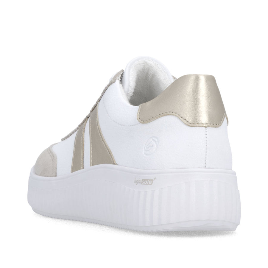 Remonte D3e00 Ladies Shoes-White/Gold