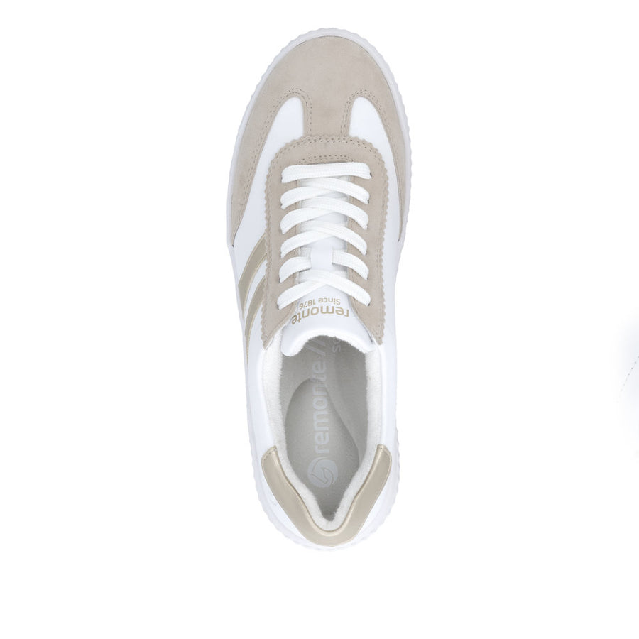 Remonte D3e00 Ladies Shoes-White/Gold