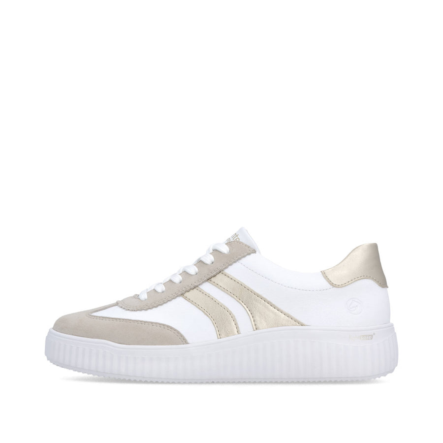 Remonte D3e00 Ladies Shoes-White/Gold
