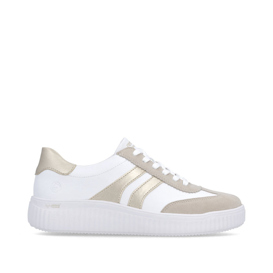 Remonte D3e00 Ladies Shoes-White/Gold