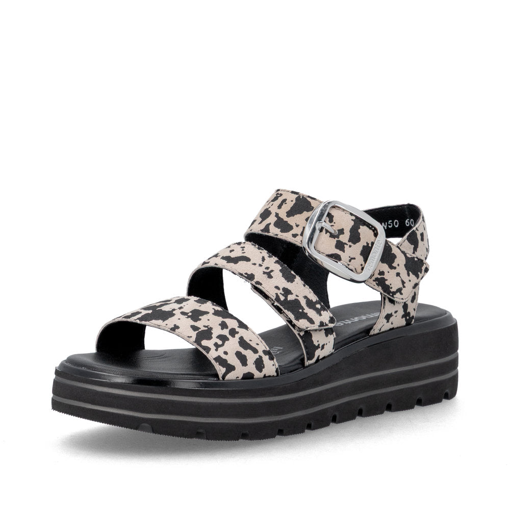 Remonte D3N50 Ladies' Sandals-White Print