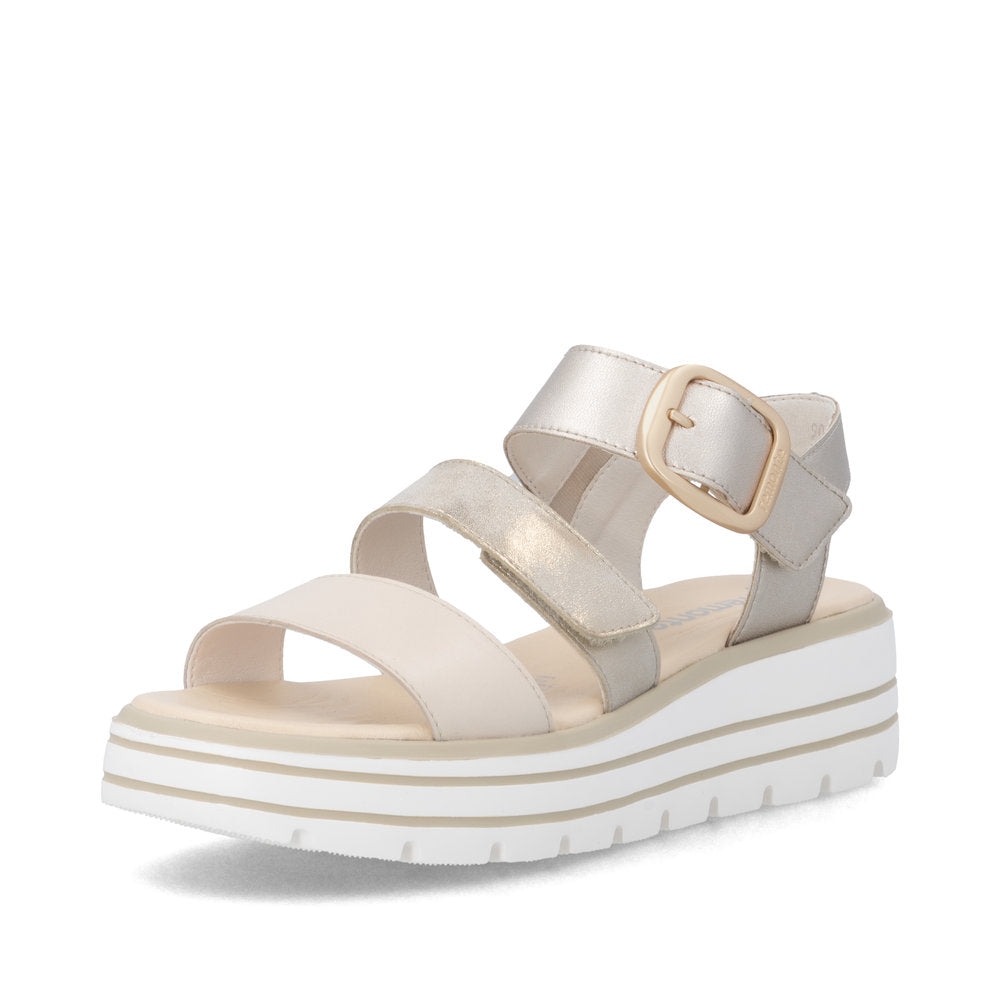 Remonte D3N50 Ladies' Sandals-Light Gold