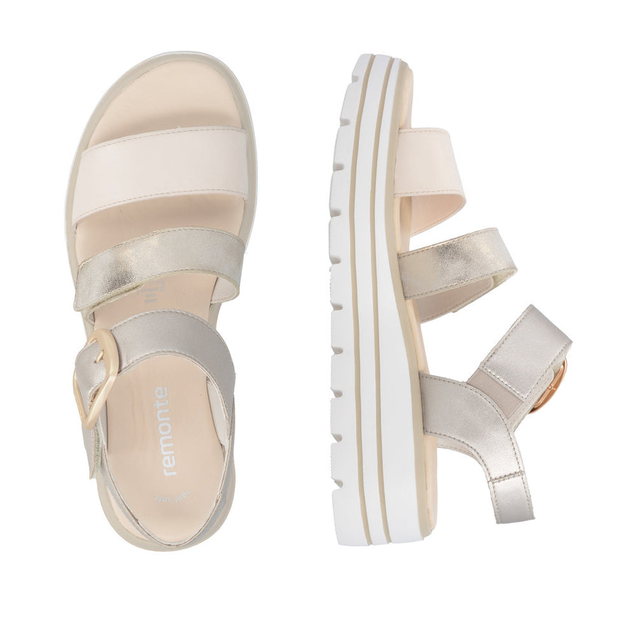 Remonte D3N50 Ladies' Sandals-Light Gold