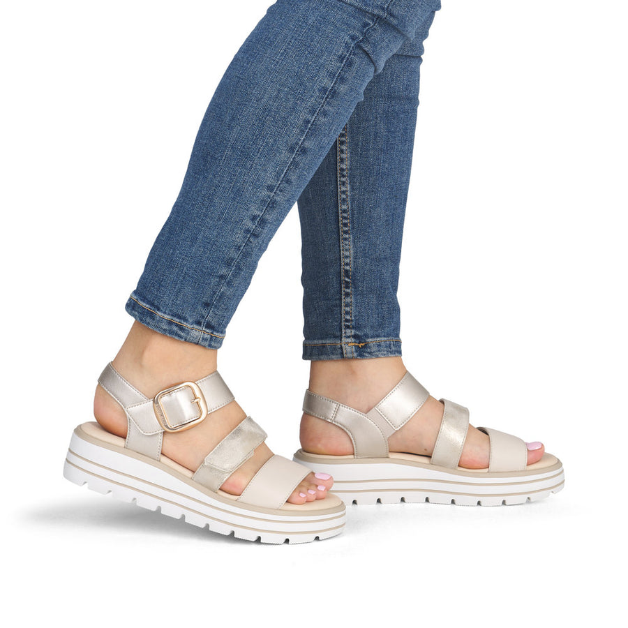 Remonte D3N50 Ladies' Sandals-Light Gold