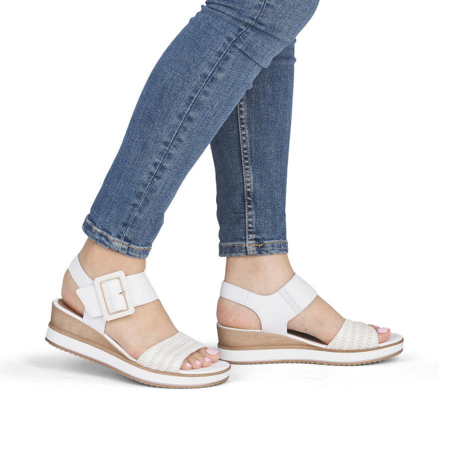 Remonte D6453-81 Ladies Sandal-White/Gold