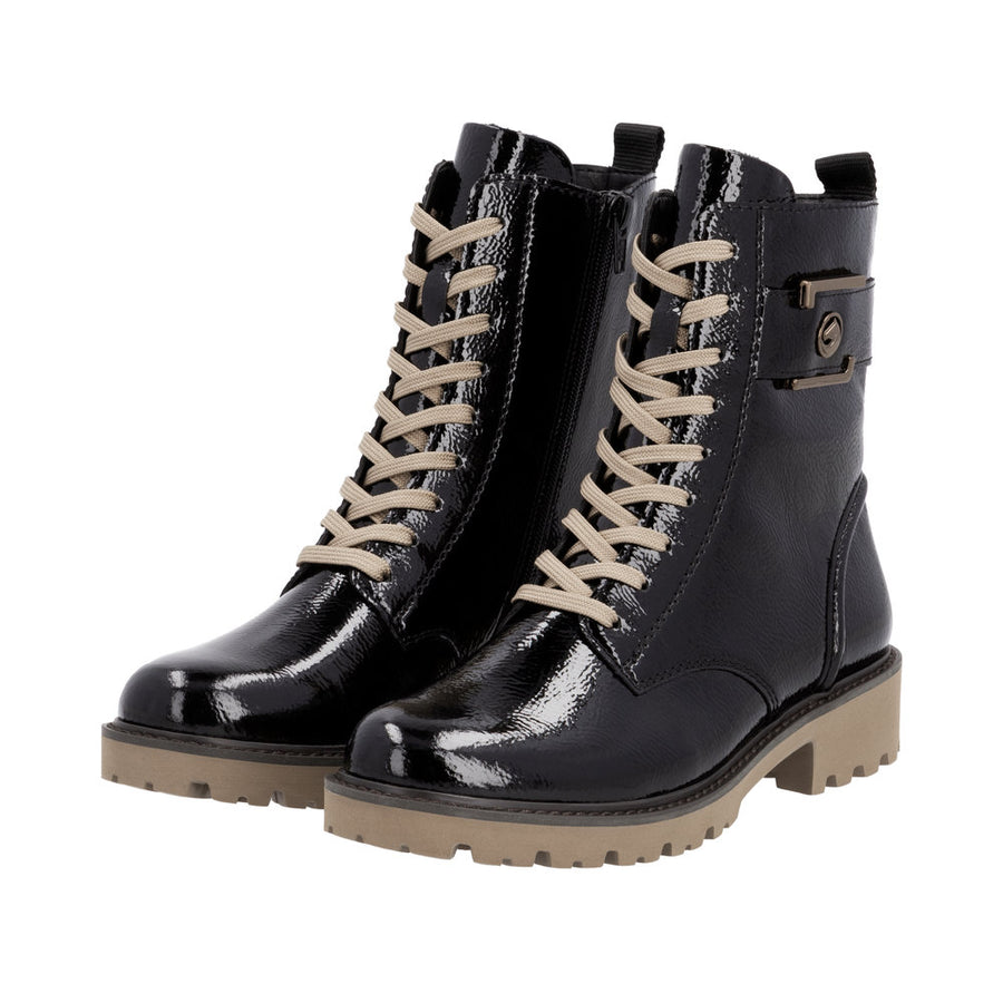 Remonte D8663 Ankle Boot-Black Patent