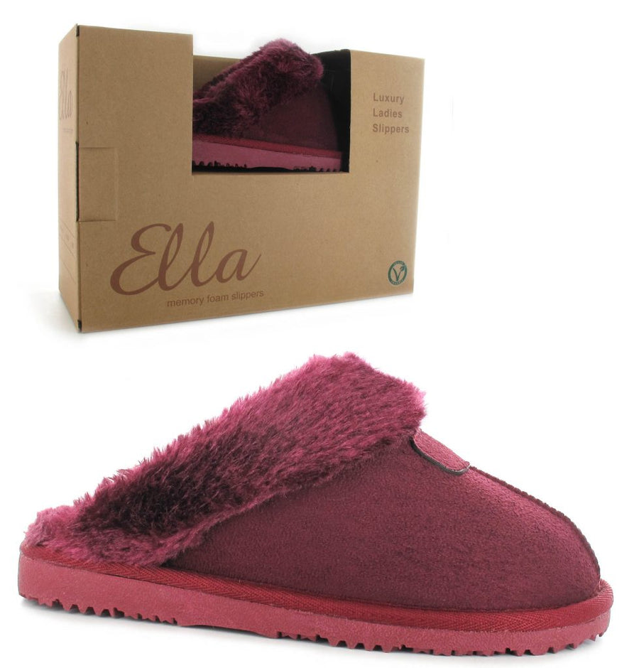 Ella Shoes Jill Slipper-Burgundy