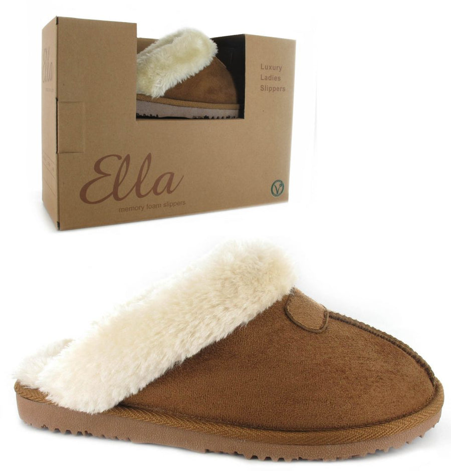 Ella Shoes Jill Slipper-Chestnut