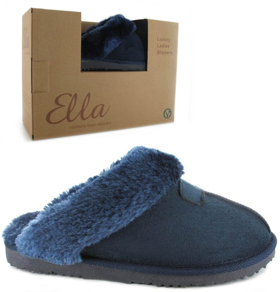 Ella Shoes Jill Slipper-Navy