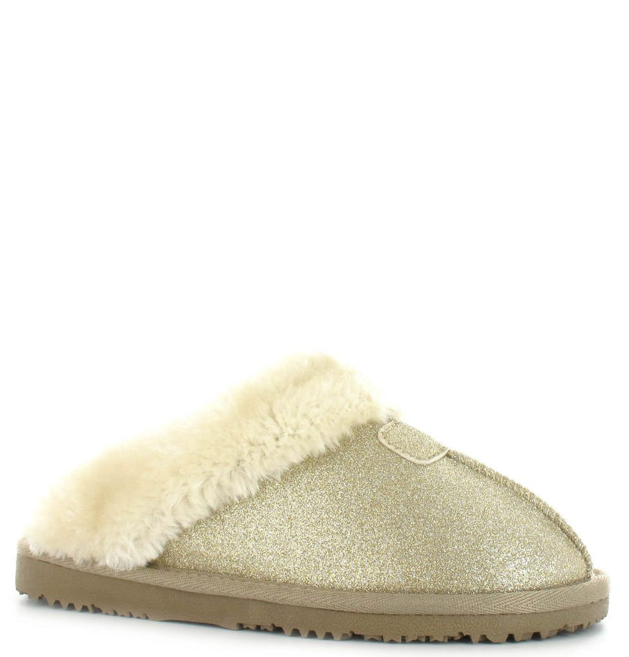 Ella Shoes Sparkle Slipper-Gold