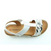 Heavenly Feet Lulu Sandals-White/Silver