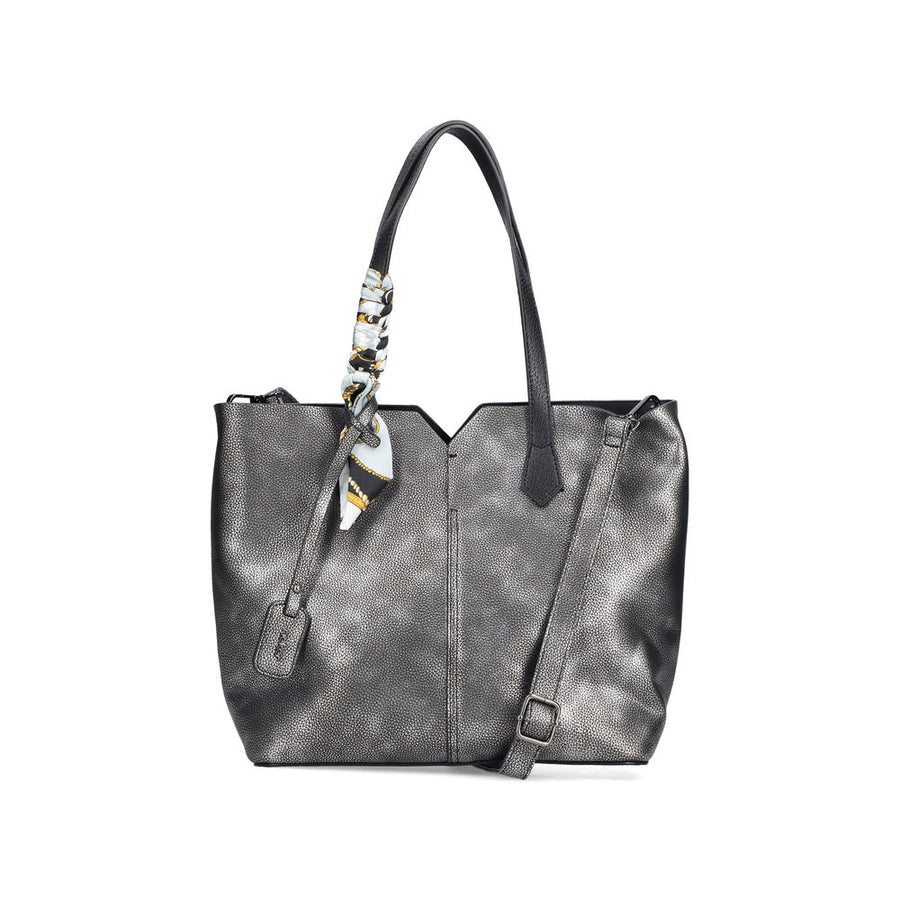 Rieker H1006 Handbag-Silver Metal