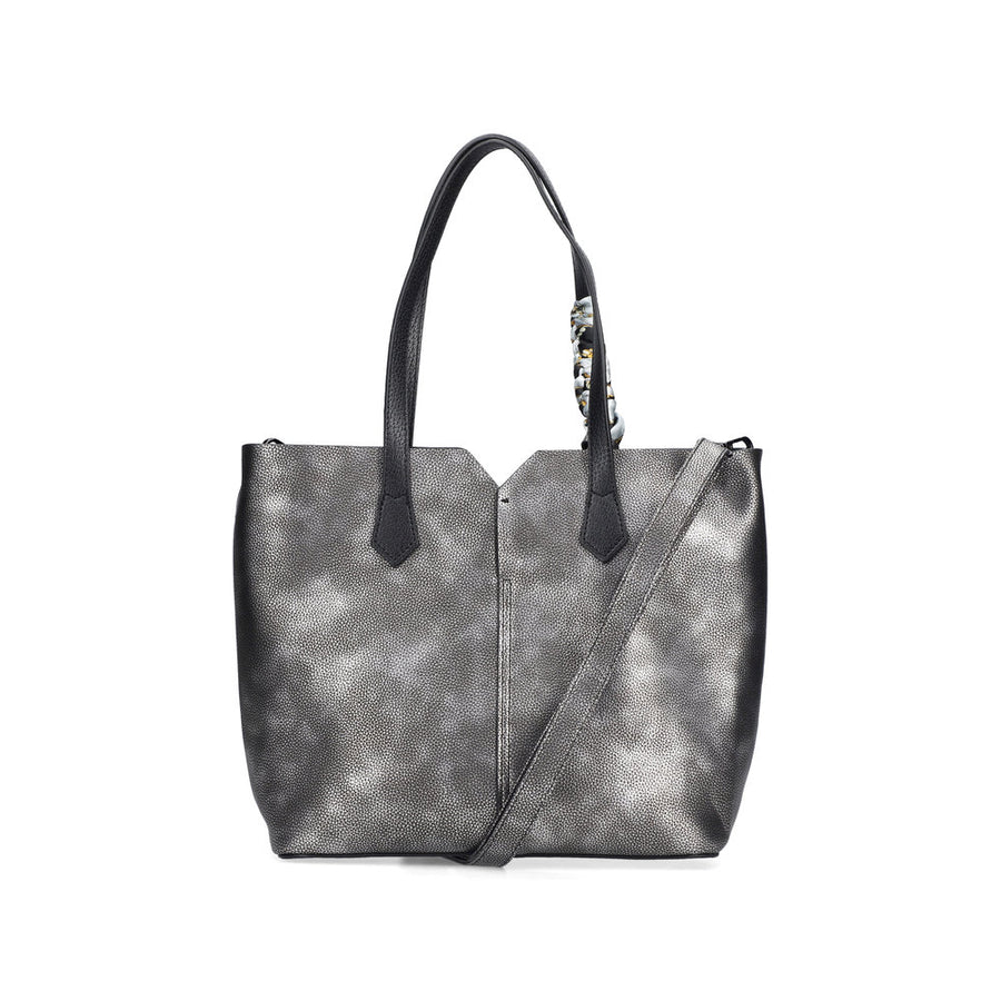 Rieker H1006 Handbag-Silver Metal