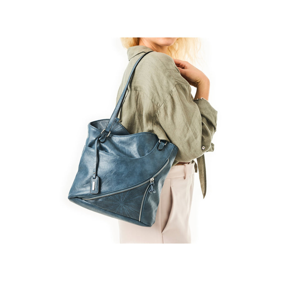 Rieker H1025-14 Handbag-Petrol Blue