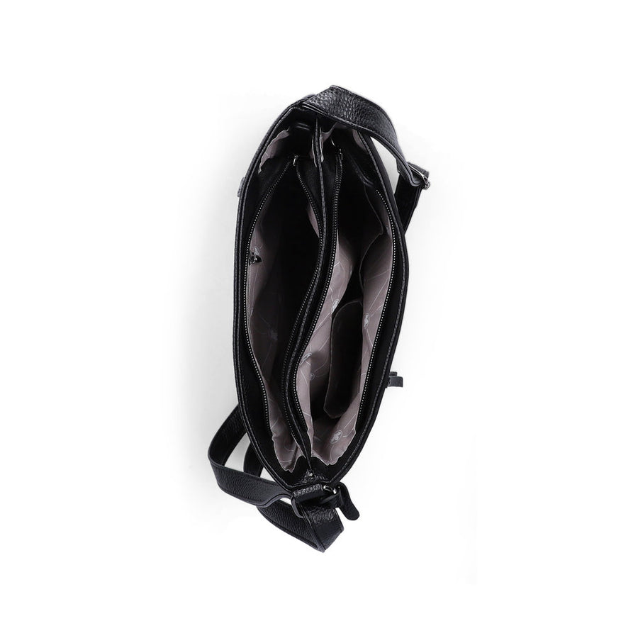 Rieker H1301-90 Handbag-Black/Gold