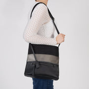 Rieker H1301-90 Handbag-Black/Gold