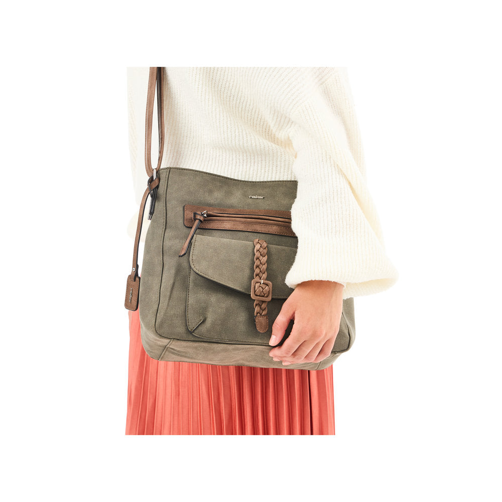 Rieker H1340-54 Handbag-Khaki/Brown