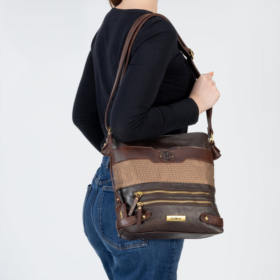 Rieker H1346-25 Crossbody Bag-Brown Multi