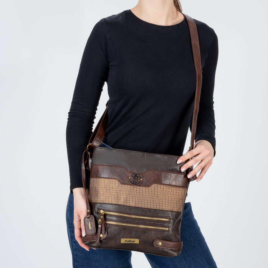Rieker H1346-25 Crossbody Bag-Brown Multi