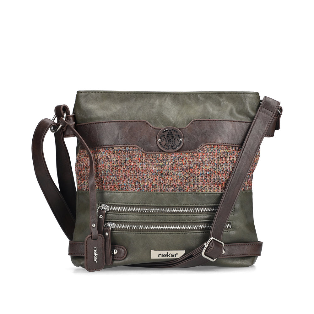 Rieker H1346-35 Crossbody Bag-Khaki/Brown
