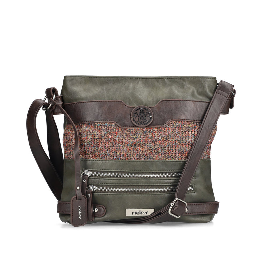 Rieker H1346-35 Crossbody Bag-Khaki/Brown