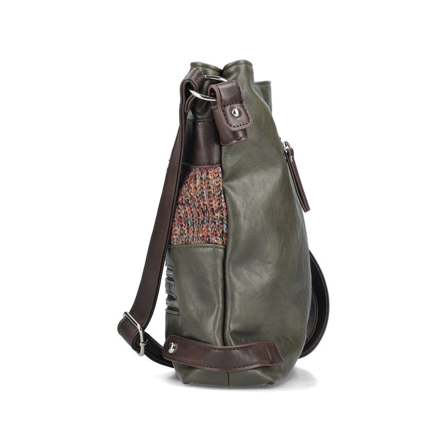 Rieker H1346-35 Crossbody Bag-Khaki/Brown
