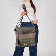 Rieker H1346-35 Crossbody Bag-Khaki/Brown
