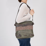 Rieker H1346-35 Crossbody Bag-Khaki/Brown