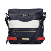 Rieker H1517-15 Handbag-Navy/White/Red