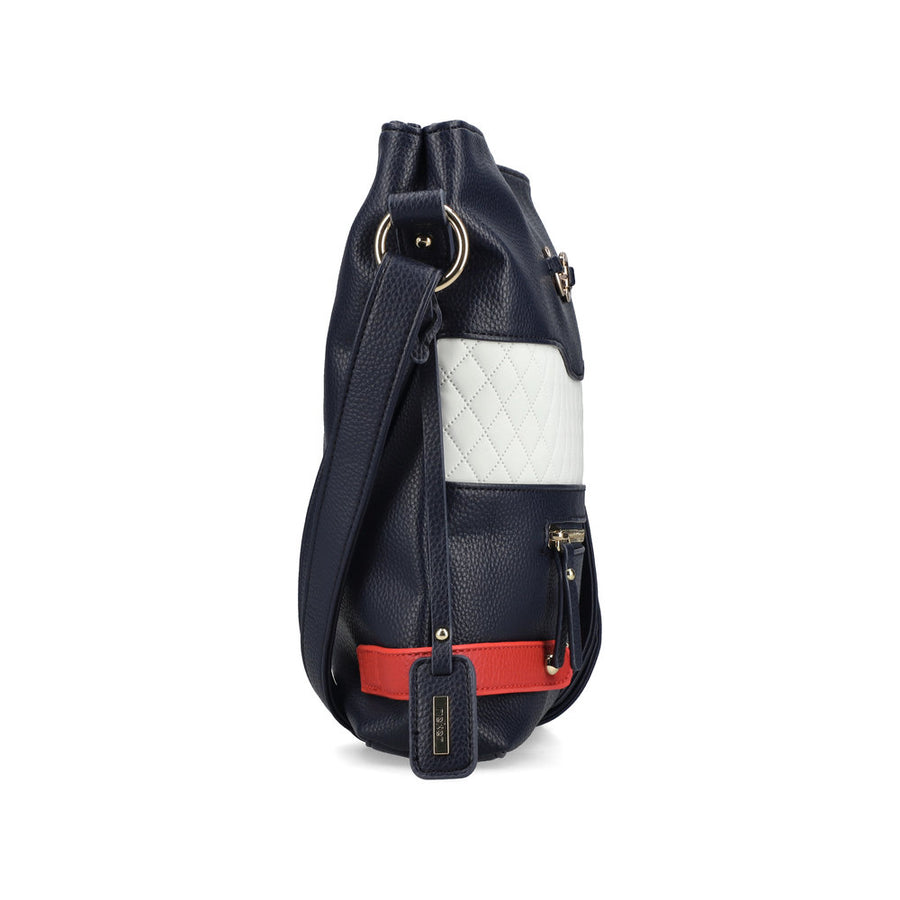 Rieker H1517-15 Handbag-Navy/White/Red