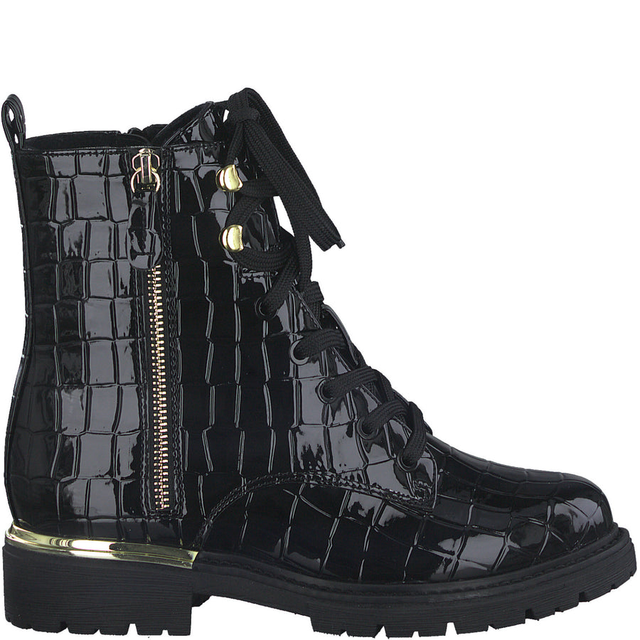 Jana 25263 Ankle Boots-Black Croc H