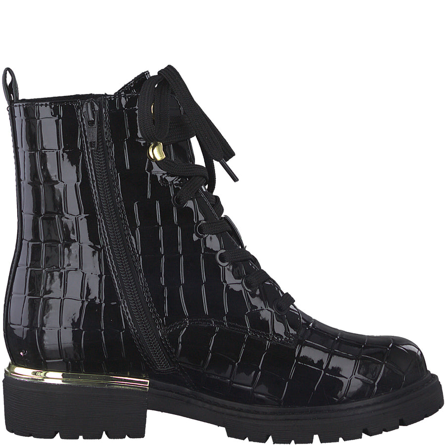 Jana 25263 Ankle Boots-Black Croc H