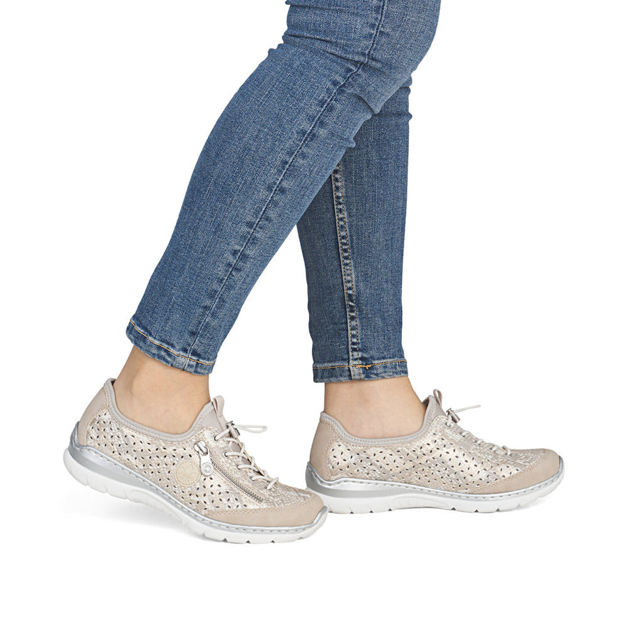 Rieker L3252-92 Ladies Shoes-Beige Multi