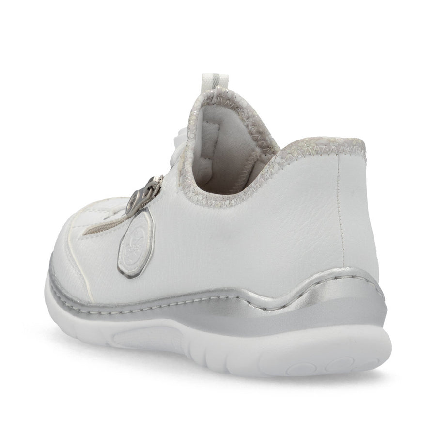 Rieker L32F1-80 Ladies Sneaker-White/Silver