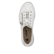 Rieker L32F1-80 Ladies Sneaker-White/Silver