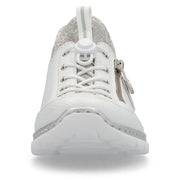 Rieker L32F1-80 Ladies Sneaker-White/Silver