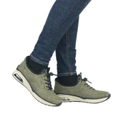 Rieker M5651 Ladies Shoe-Khaki