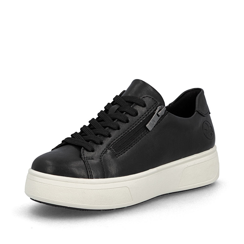 Rieker M7701 Ladies' Sneaker-Black/White