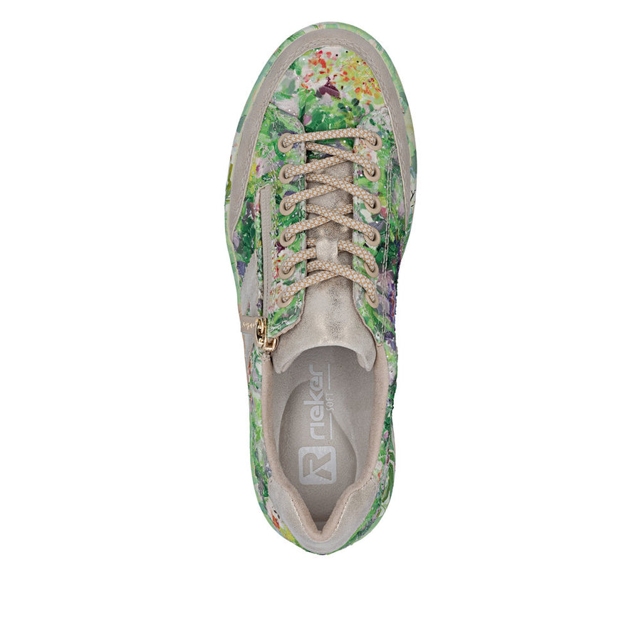 Rieker M7711-91 Ladies Sneakers Green Multi
