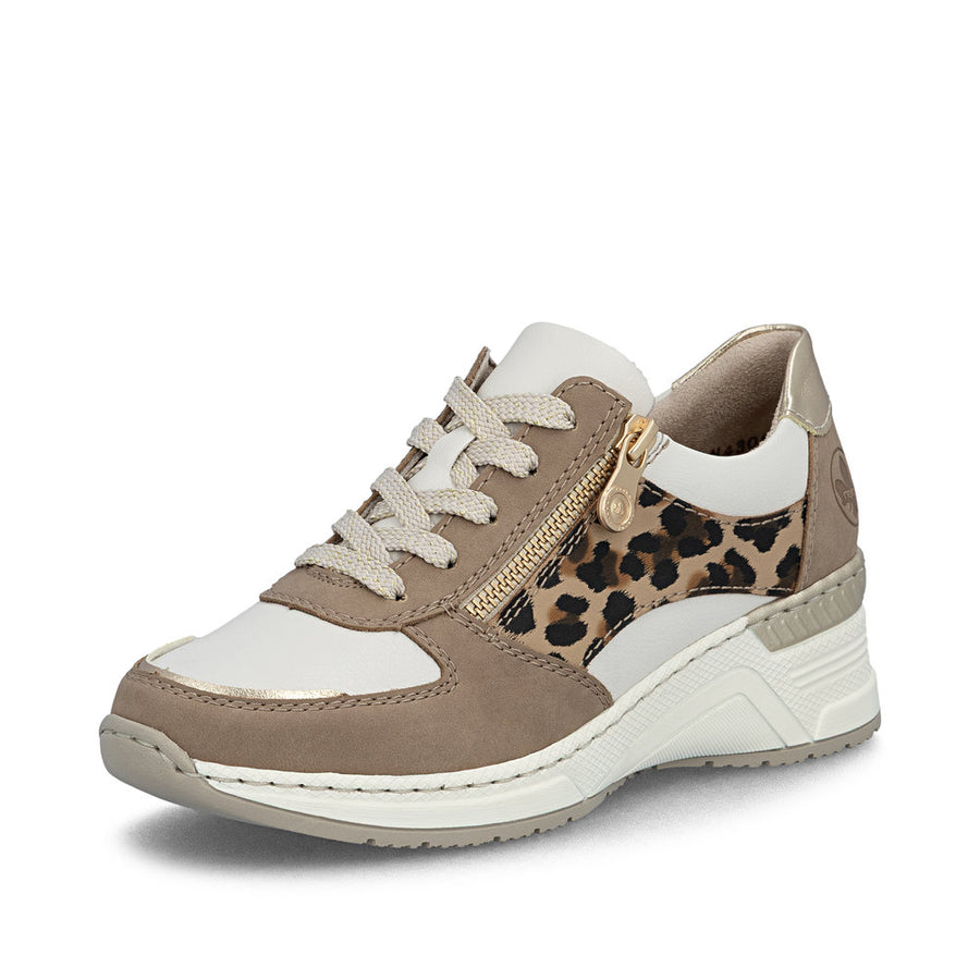 Rieker N4308-64 Trainers-Tan Leopard
