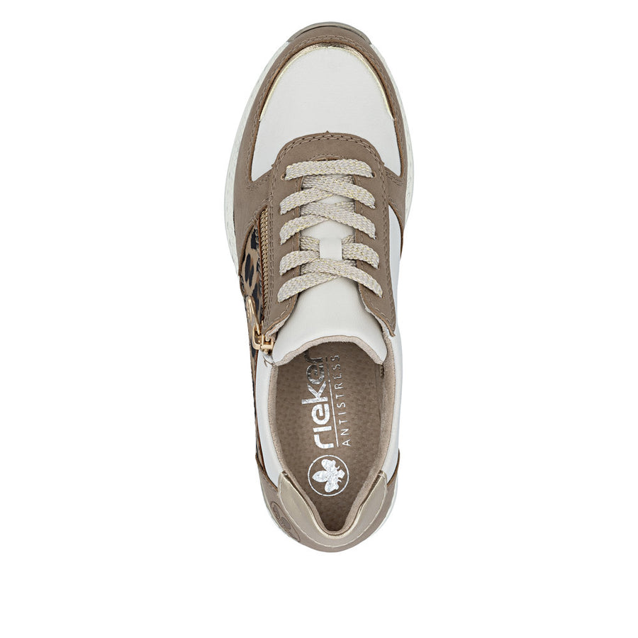 Rieker N4308-64 Trainers-Tan Leopard