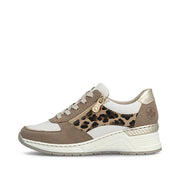 Rieker N4308-64 Trainers-Tan Leopard