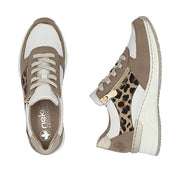 Rieker N4308-64 Trainers-Tan Leopard