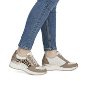 Rieker N4308-64 Trainers-Tan Leopard