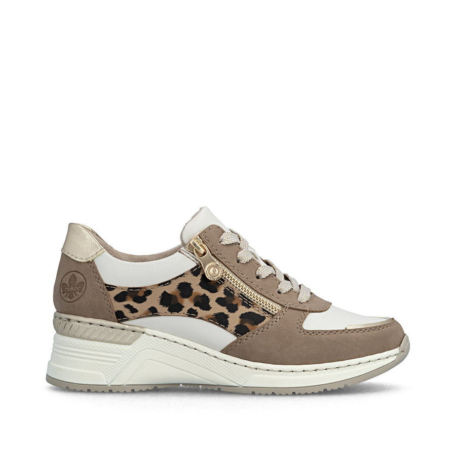 Rieker N4308-64 Trainers-Tan Leopard