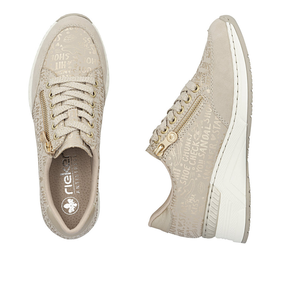 Rieker N4316-62 Trainers-Beige/Gold