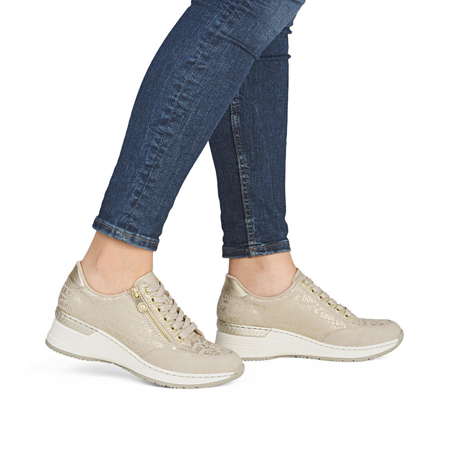 Rieker N4316-62 Trainers-Beige/Gold