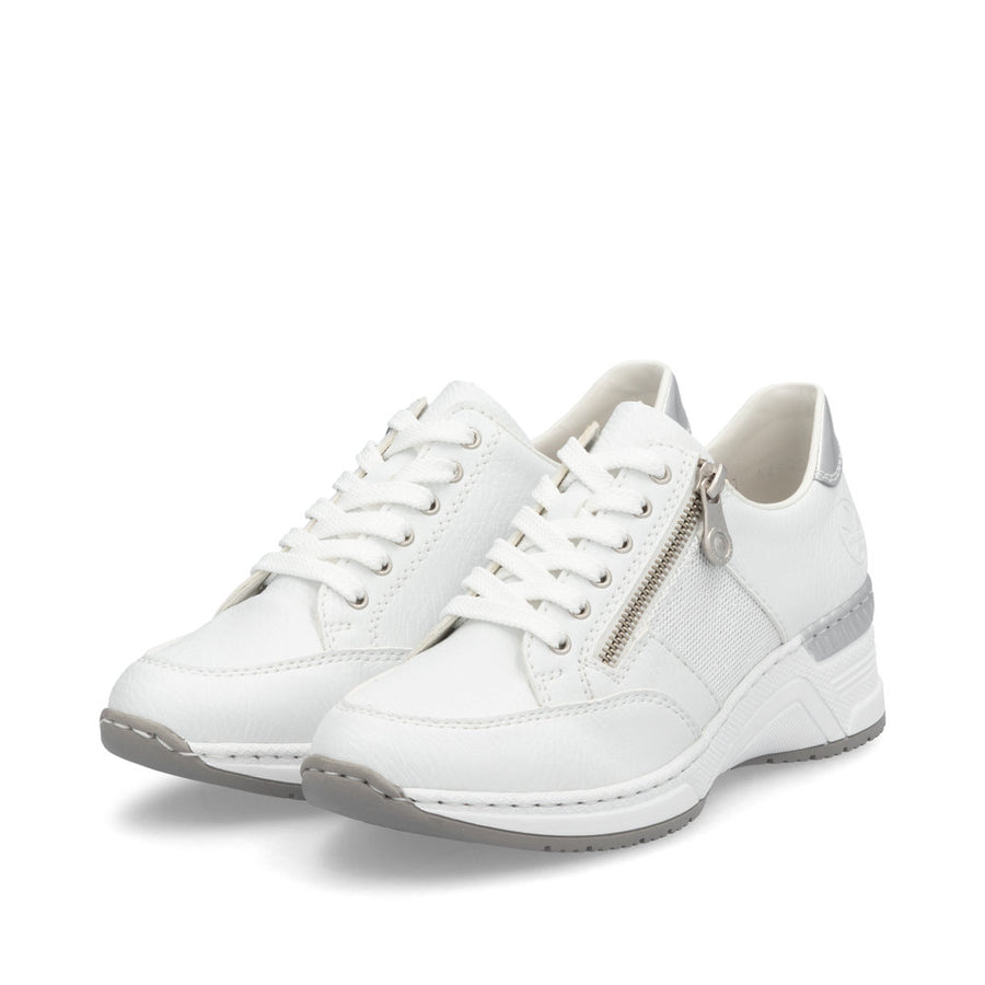 Rieker N4322-80 Shoes-White/Silver